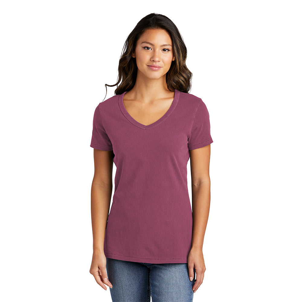 Port & Company Ladies Beach Wash Garment-Dyed V-Neck Tee