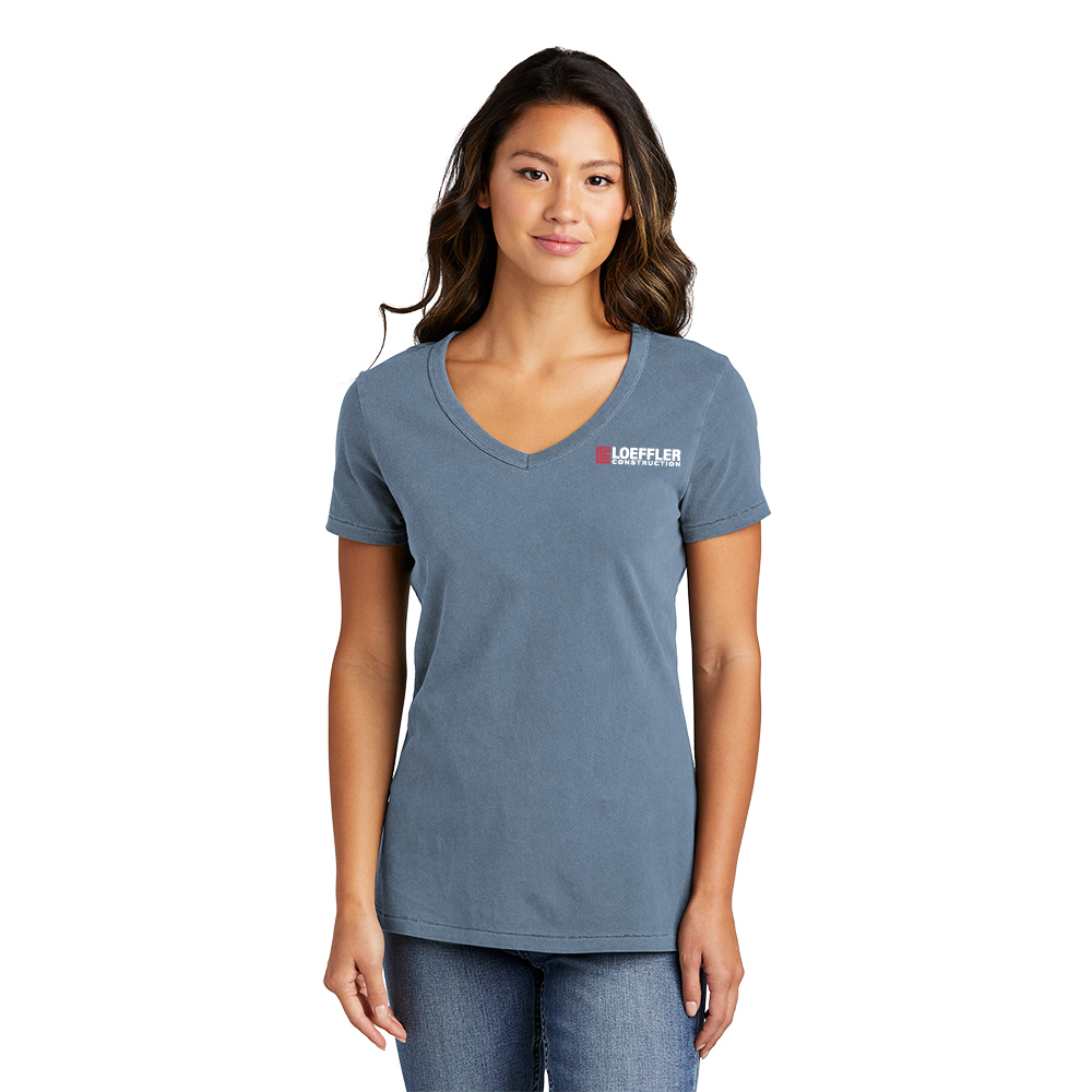Port & Company Ladies Beach Wash Garment-Dyed V-Neck Tee